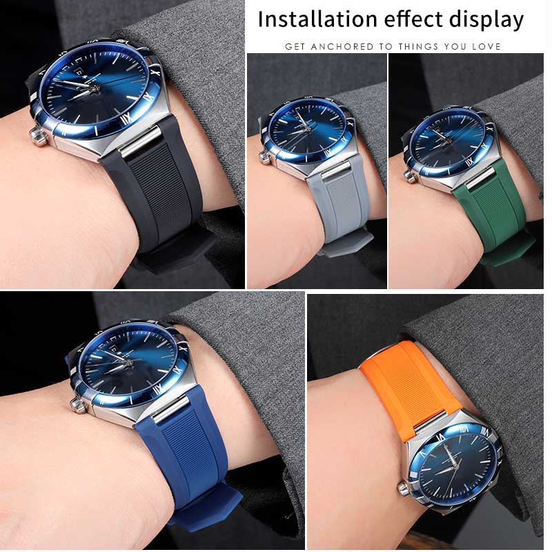 Notched silicone rubber watch  - đánh giá và giá Omega Watch Constellation