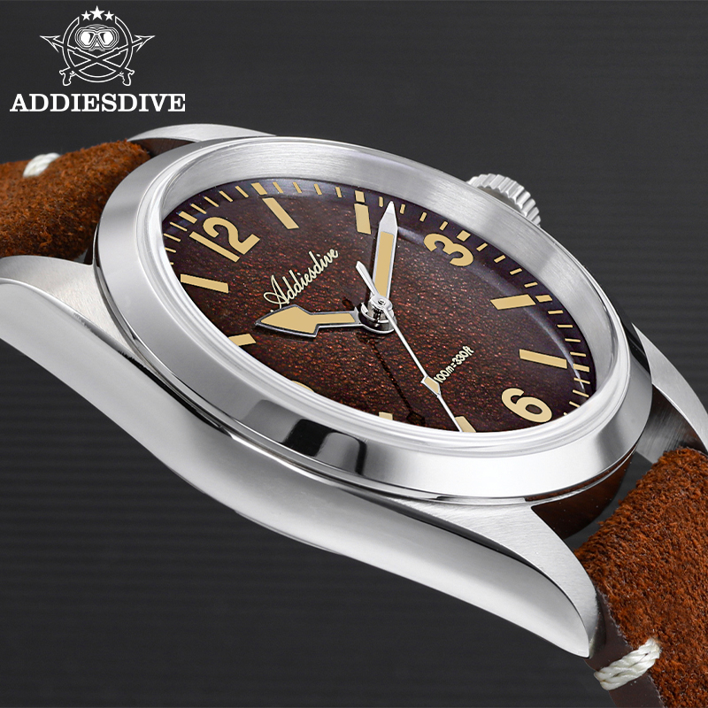 ADDIESDIVE 36MM 200M Waterproo - đánh giá và giá Suede Strap Watch
