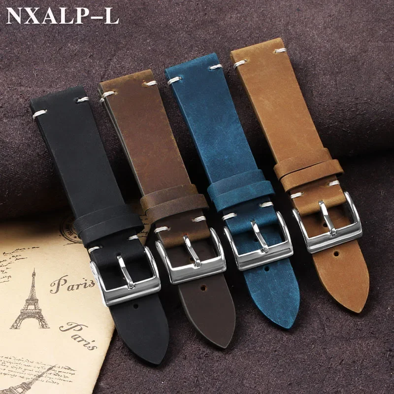Vintage Oil Wax Leather Watch  - đánh giá và giá Nato Strap Nylon