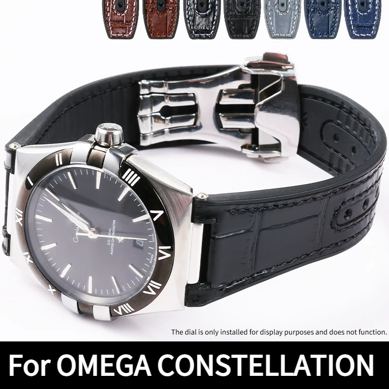 Crocodile-patterned genuine le - đánh giá và giá Omega Watch Constellation