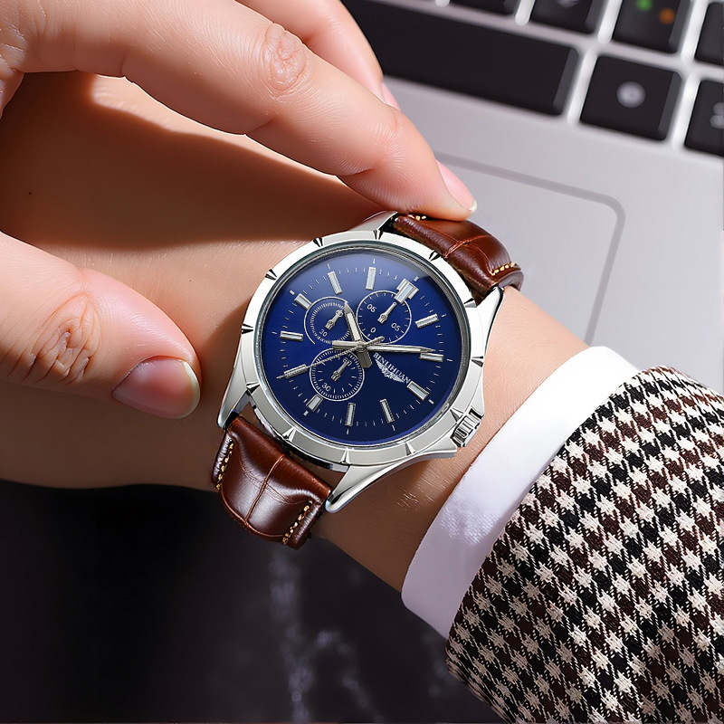 Men Chronograph Quartz Watch,  - đánh giá và giá Leather Watch Band Men