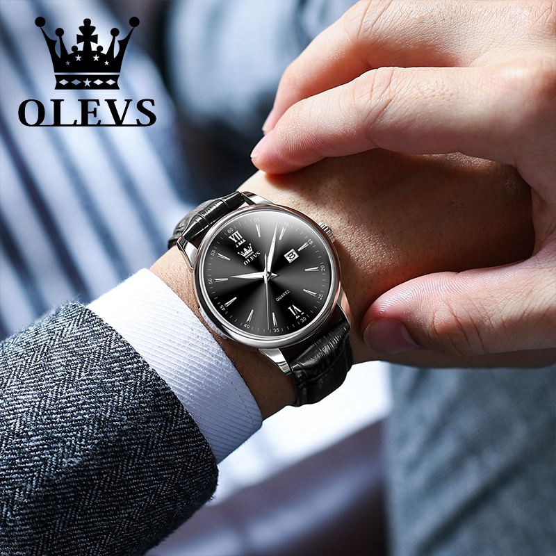 OLEVS Quartz Men's Watch Fashi - đánh giá và giá Leather Watch Band Men