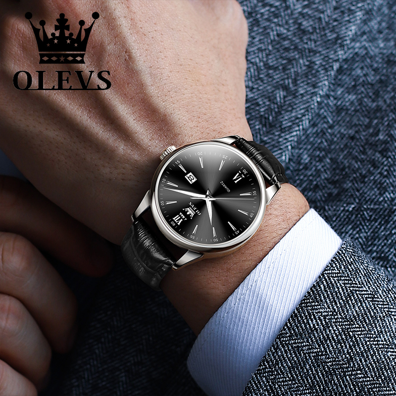 OLEVS Quartz Men's Watch Fashi - đánh giá và giá Leather Watch Band Men