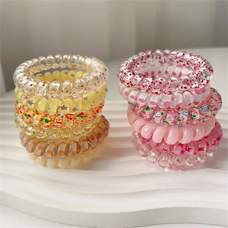 6pcs Colorful Resin Jelly Spir - đánh giá và giá Silicone Band Women